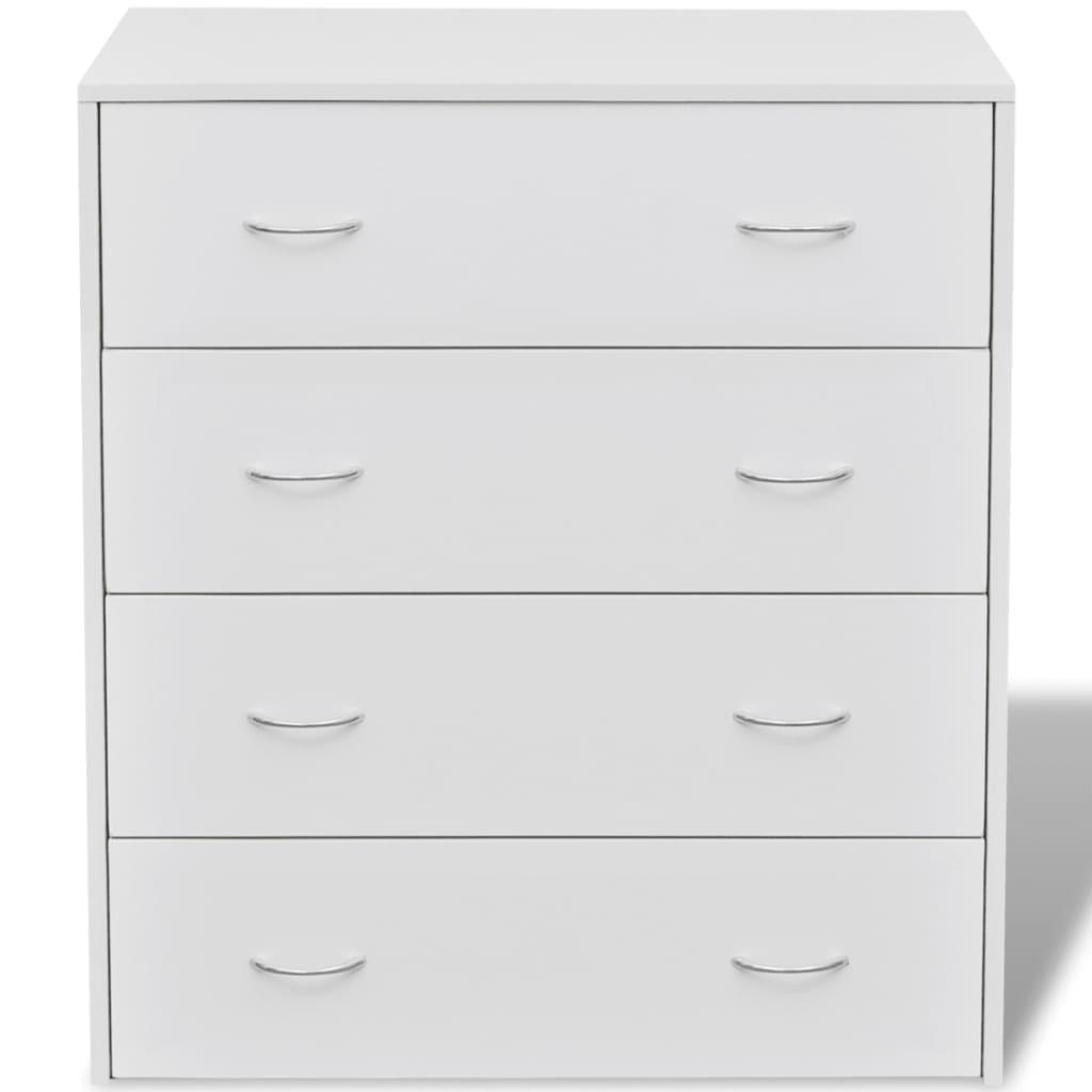 Sideboard with 4 Drawers 60x30.5x71 cm White