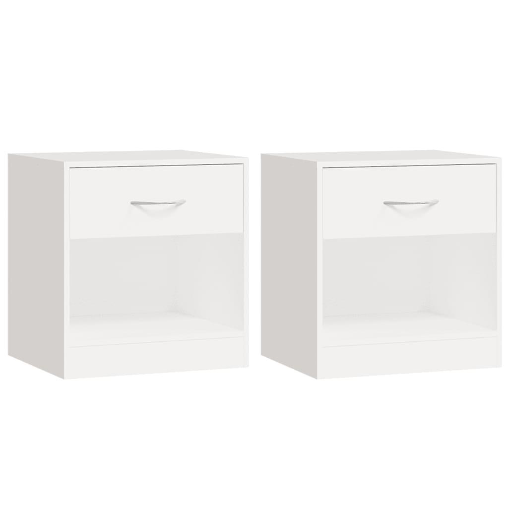 Nightstand 2 pcs with Drawer White