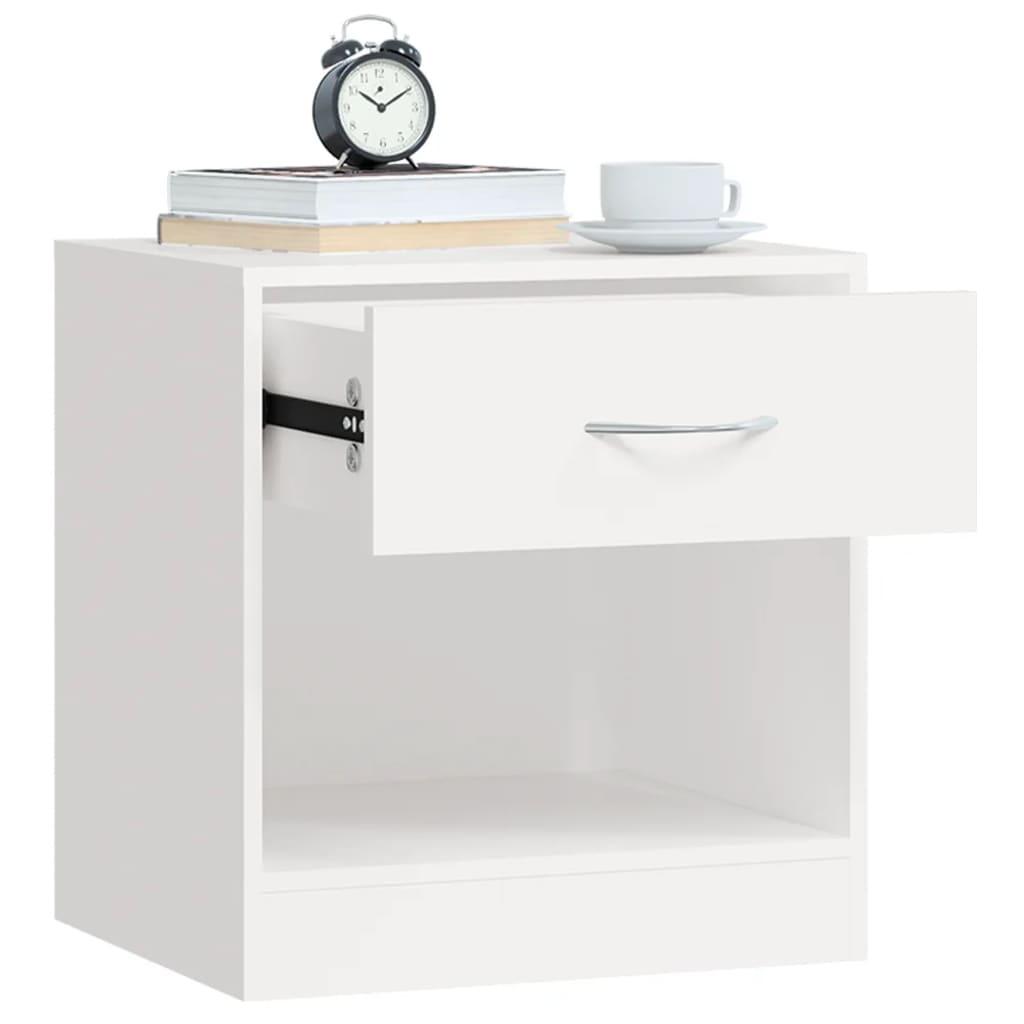 Nightstand 2 pcs with Drawer White