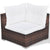 6 Piece Garden Lounge Set with Cushions Poly Rattan Brown