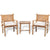 3 Piece Bistro Set with Cushions Bamboo