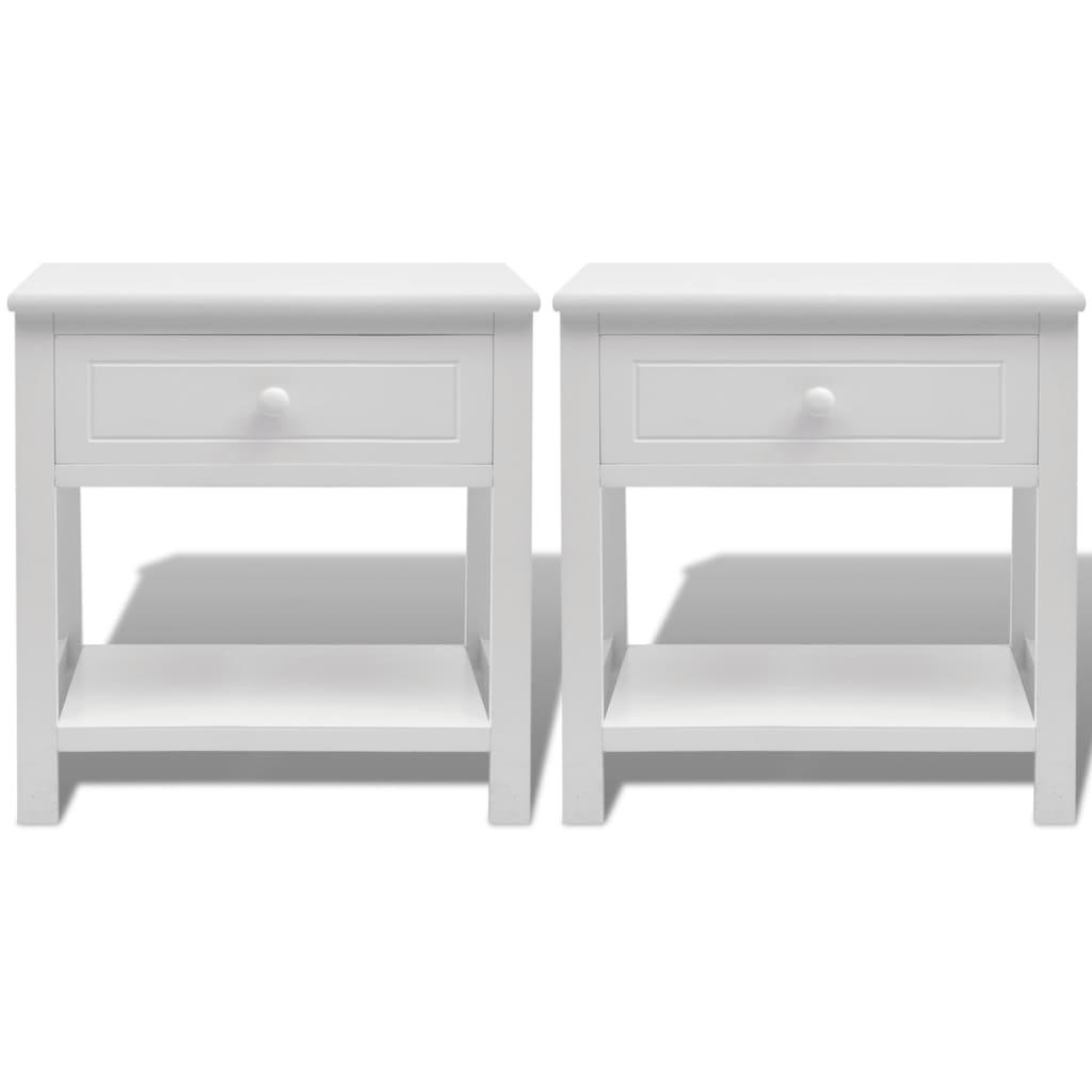 Bedside Cabinets 2 pcs Wood White