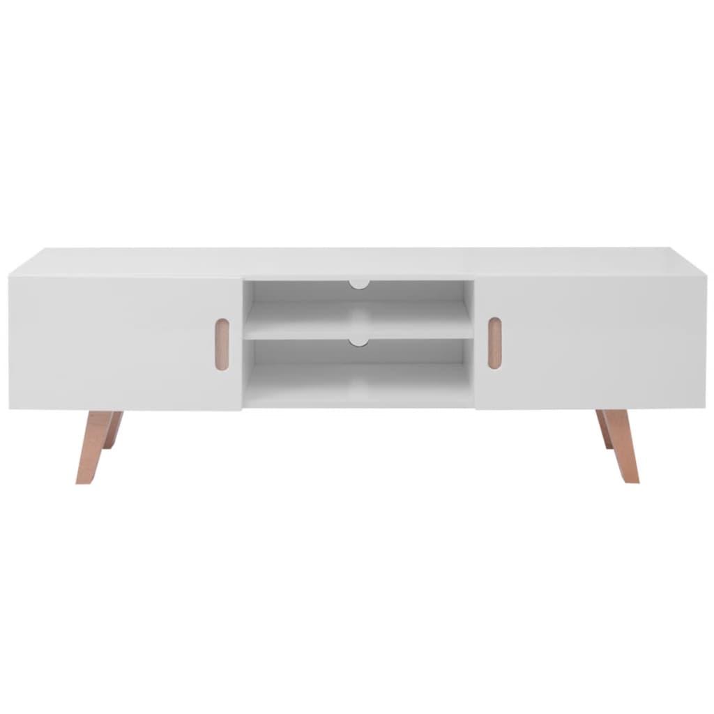 TV Stand MDF 150x35x48.5 cm High Gloss White