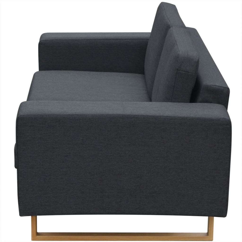 2-Seater Sofa Fabric Dark Grey