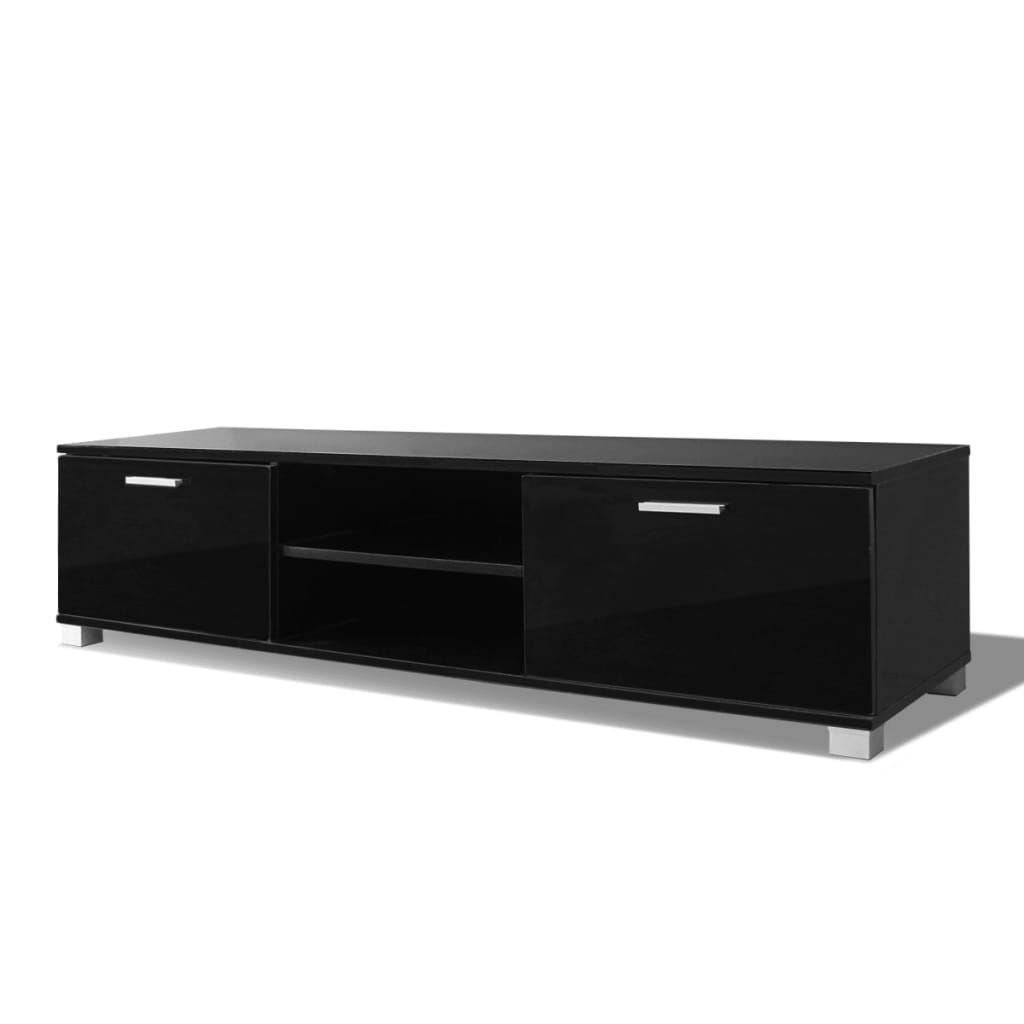 TV Cabinet High-Gloss Black 140x40.3x34.7 cm