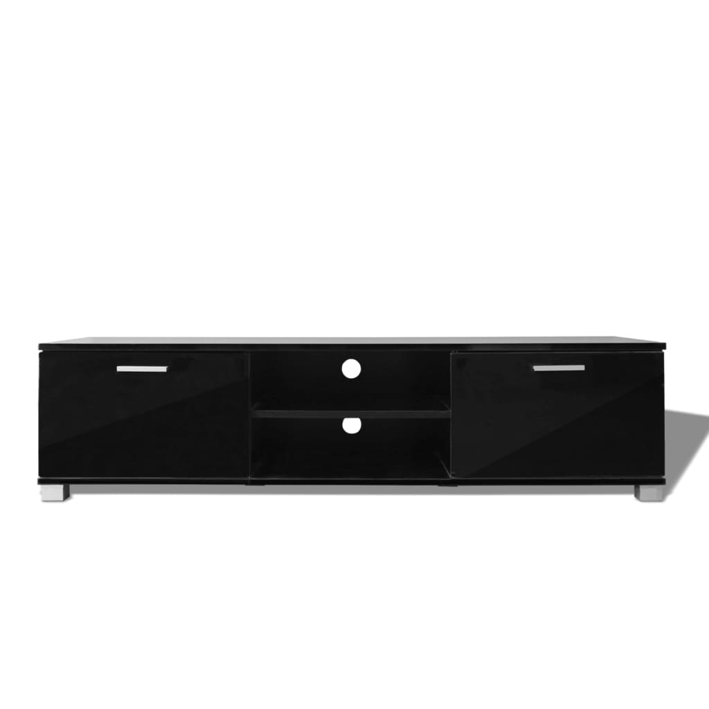 TV Cabinet High-Gloss Black 140x40.3x34.7 cm