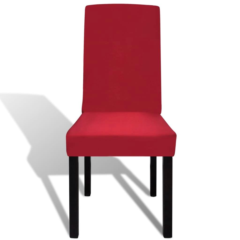 Straight Stretchable Chair Cover 4 pcs Bordeaux