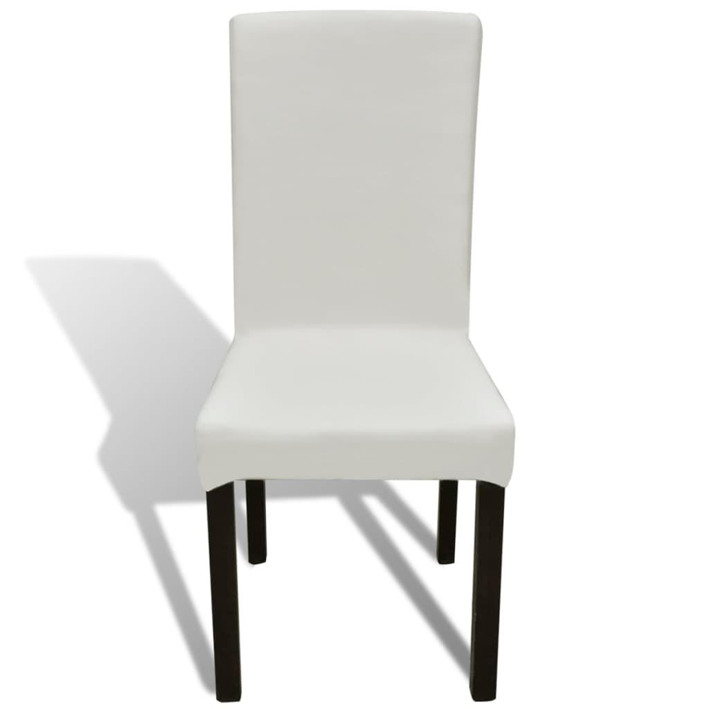 Straight Stretchable Chair Cover 4 pcs Cream
