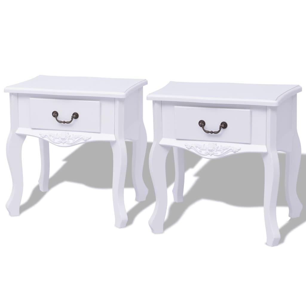 Bedside Cabinets 2 pcs MDF White