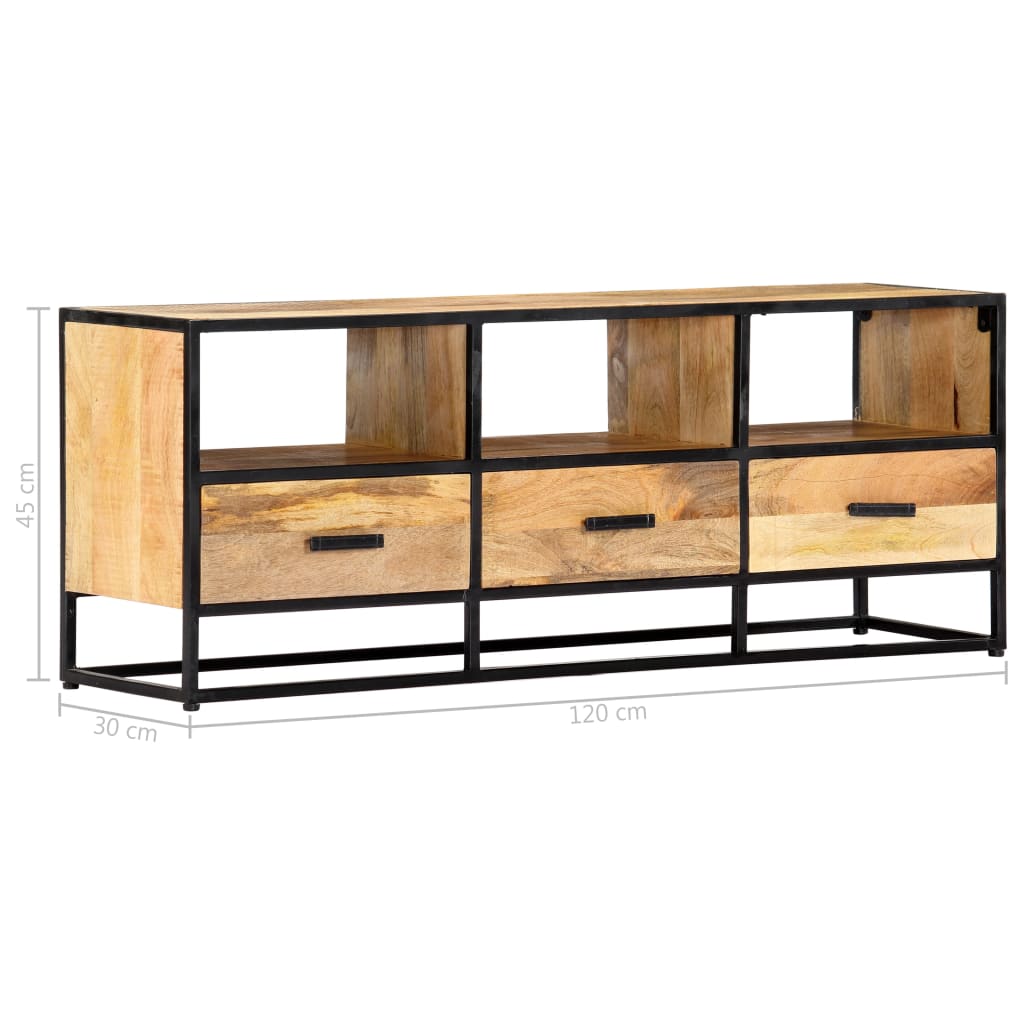 TV Cabinet 120x30x45 cm Solid Mango Wood