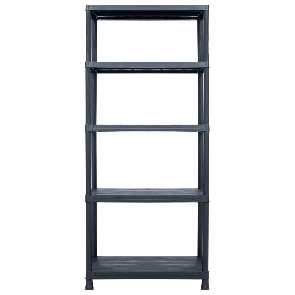 Storage Shelf Rack Black 500 kg 90x60x180 cm Plastic