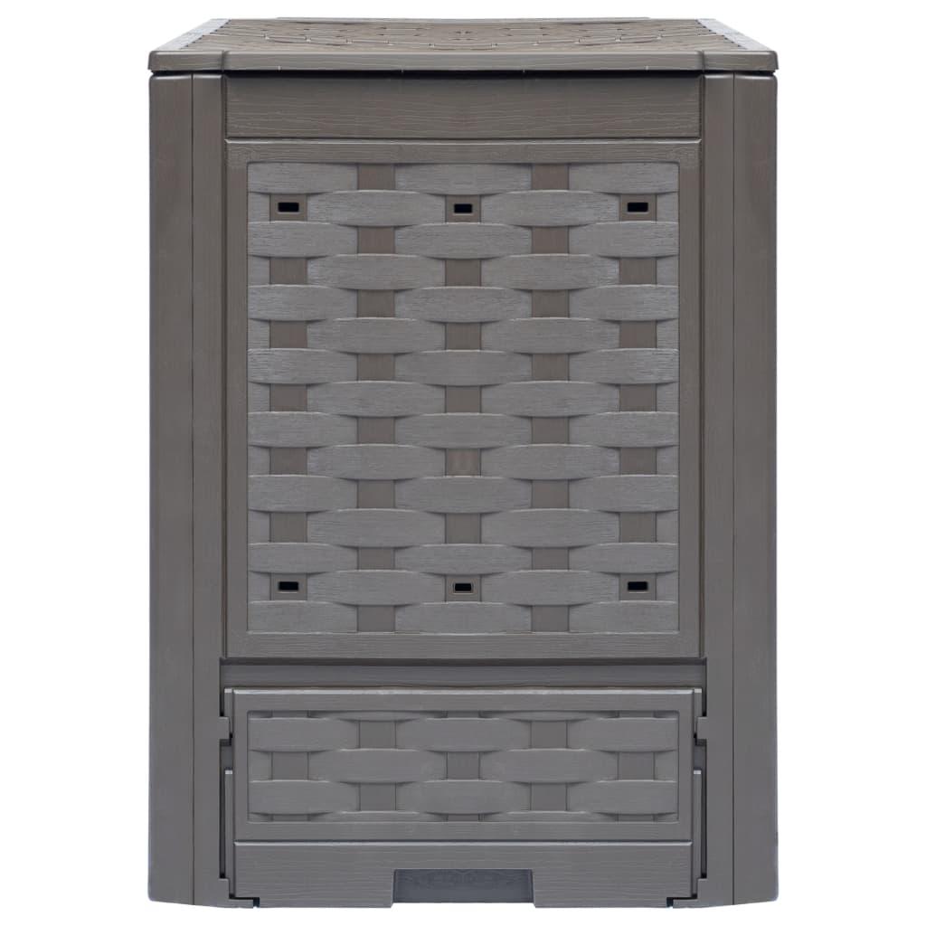 Garden Composter Brown 60x60x83 cm 300 L Plastic Rattan