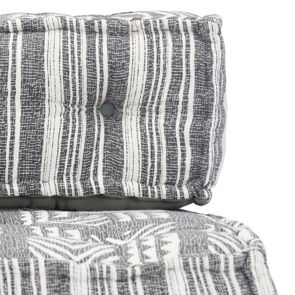 Pouffe Grey Stripe Fabric