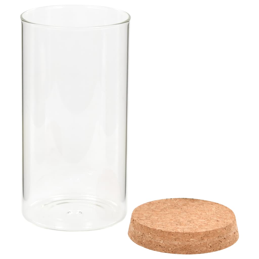 Storage Glass Jars with Cork Lid 6 pcs 1100 ml