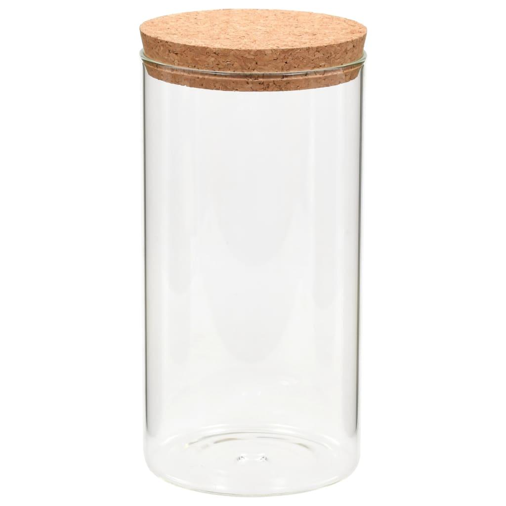 Storage Glass Jars with Cork Lid 6 pcs 1400 ml