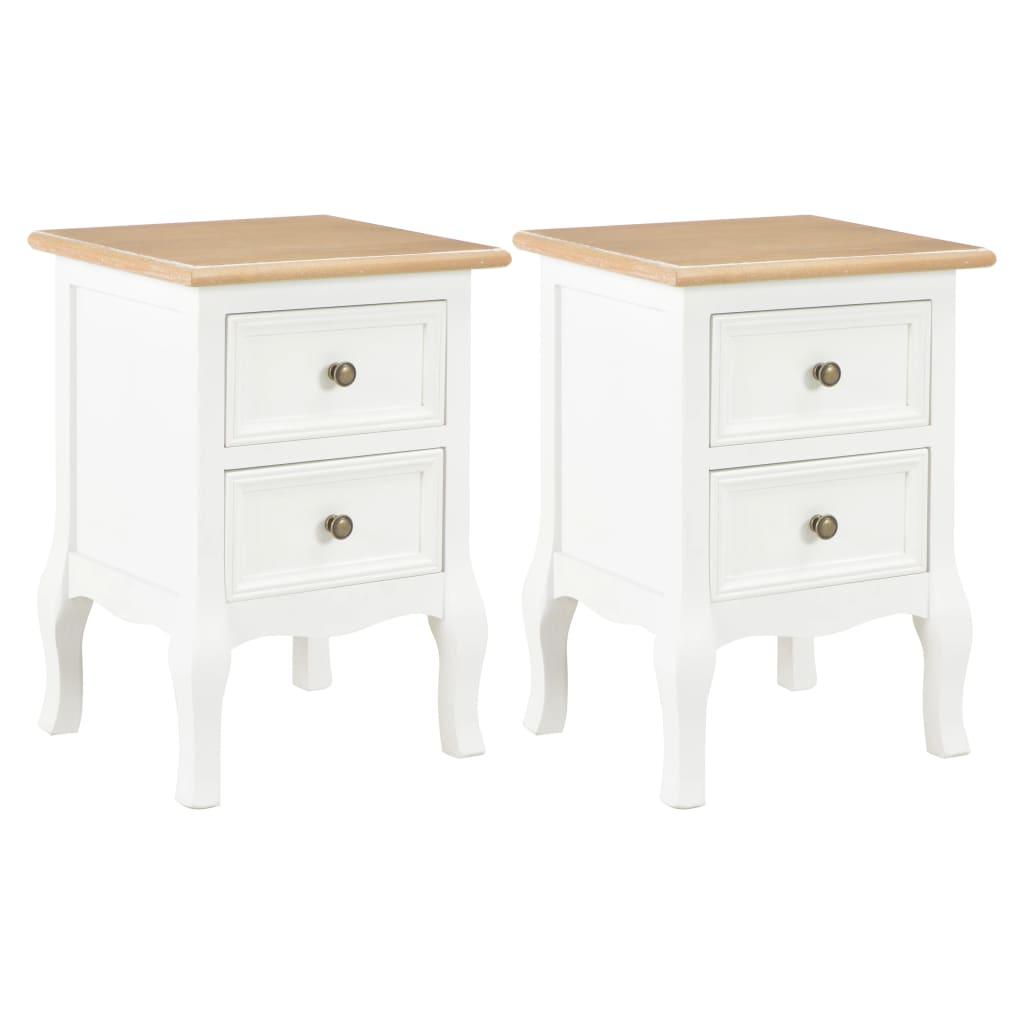 Bedside Cabinet 2 pcs White 35x30x49 cm MDF