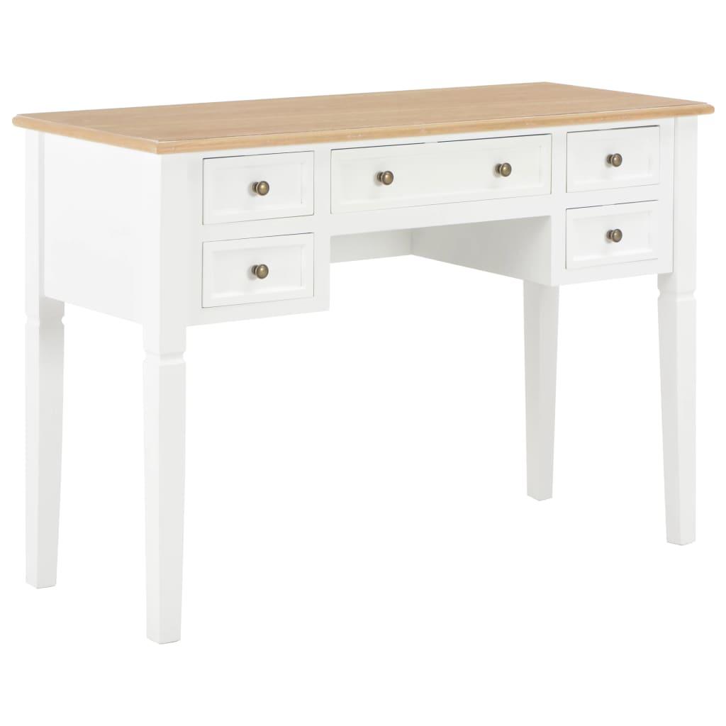 Writing Desk White 109.5x45x77.5 cm Wood