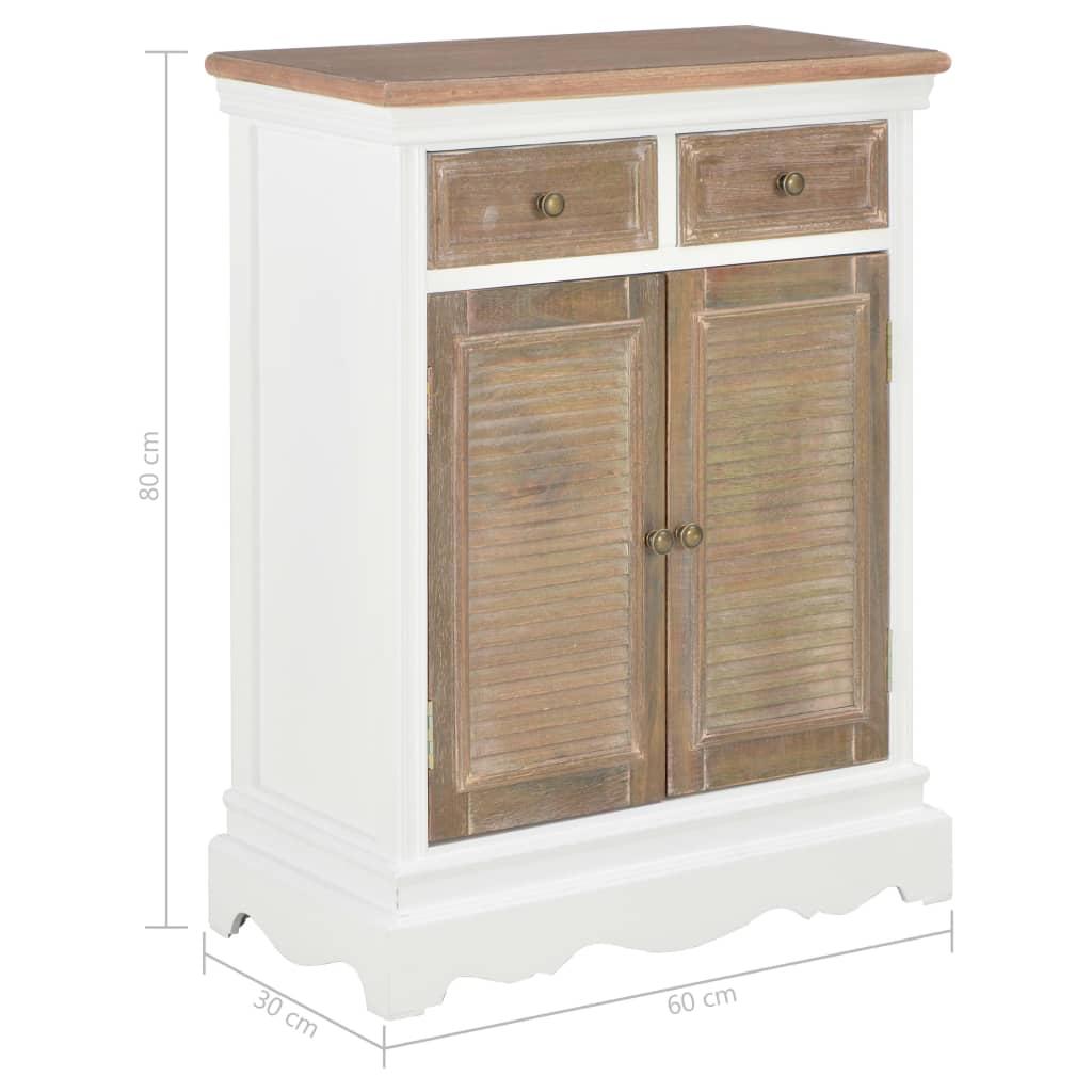 Sideboard White 60x30x80 cm Solid Wood