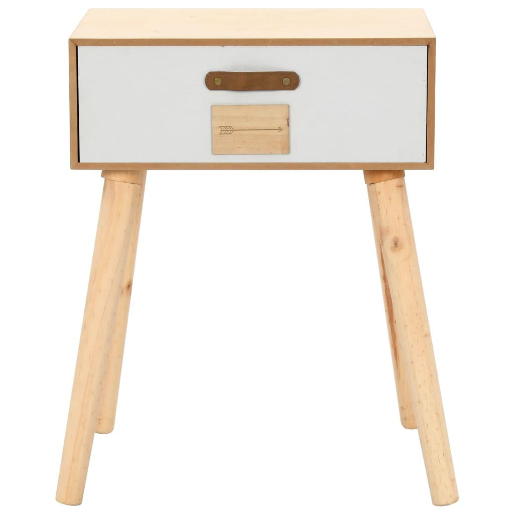 Bedside Table with a Drawer 44x30x58.5 cm Solid Pinewood