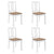 Dining Chairs with Cushions 4 pcs White Solid Wood