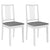 Dining Chairs with Cushions 2 pcs White Solid Wood