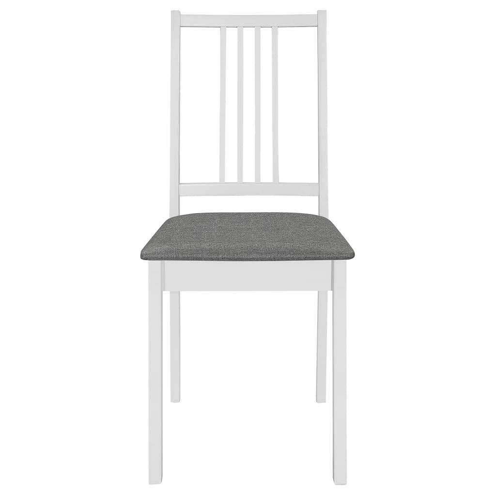 Dining Chairs with Cushions 2 pcs White Solid Wood