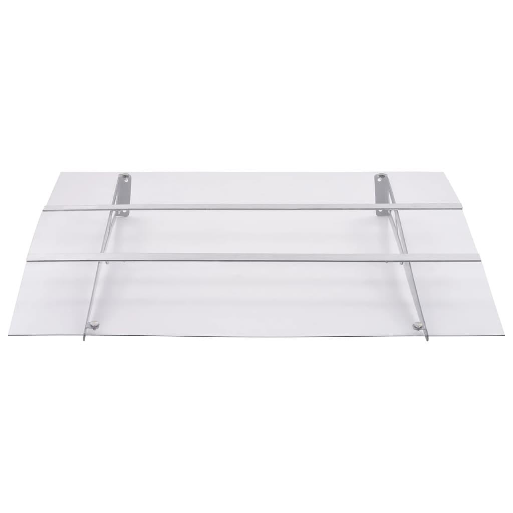 Door Canopy Silver and Transparent 150x90 cm PET