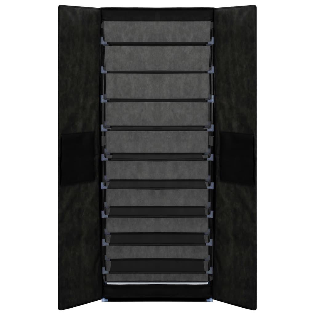 Shoe Cabinet Black 60x30x166 cm Fabric
