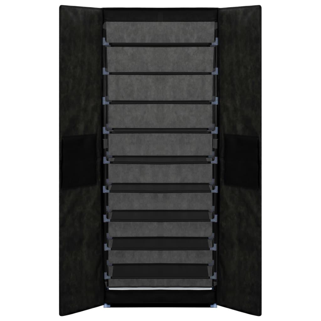 Shoe Cabinet Black 60x30x166 cm Fabric