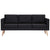 3-Seater Sofa Fabric Black