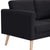 3-Seater Sofa Fabric Black