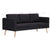 3-Seater Sofa Fabric Black