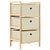 Storage Racks with 3 Fabric Baskets 2 pcs Beige Cedar Wood