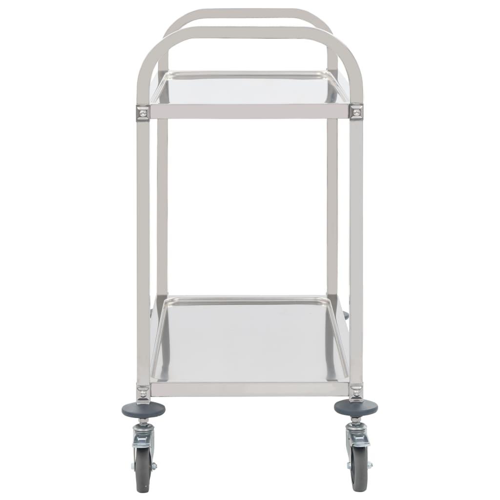 2-Tier Kitchen Trolley 96.5x55x90 cm Stainless Steel
