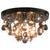 Ceiling Lamp with Smoky Beads Black Round G9