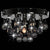 Ceiling Lamp with Smoky Beads Black Round G9