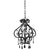 Ceiling Lamp with Beads Black Round E14