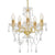 Chandelier with Crystal Beads Golden Round 5 x E14
