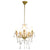 Chandelier with Crystal Beads Golden Round 5 x E14