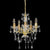 Chandelier with Crystal Beads Golden Round 5 x E14