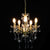 Chandelier with Crystal Beads Golden Round 5 x E14