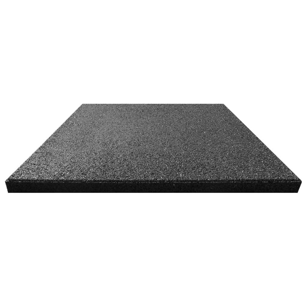 Fall Protection Tiles 12 pcs Rubber 50x50x3 cm Black