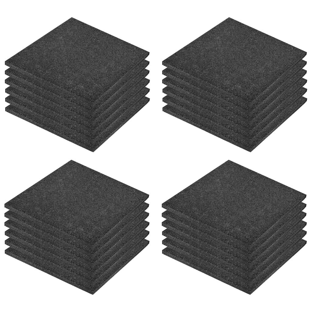 Fall Protection Tiles 24 pcs Rubber 50x50x3 cm Black