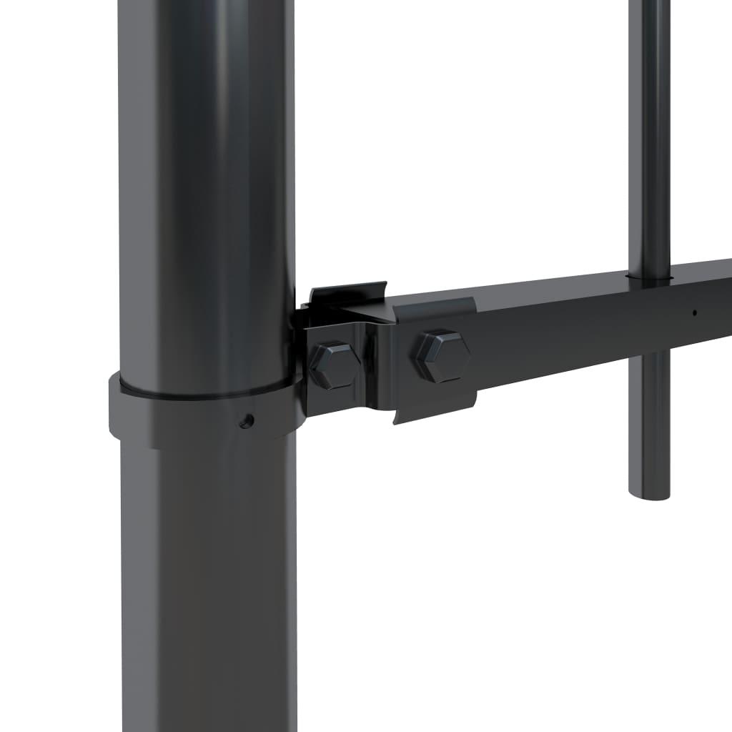 Garden Fence with Hoop Top Steel 1.8 m Black