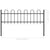 Garden Fence with Hoop Top Steel 1.8 m Black