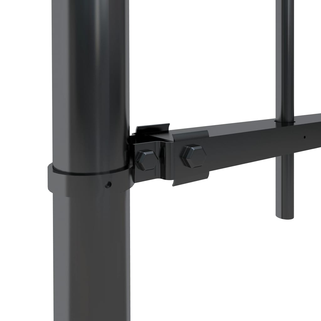 Garden Fence with Hoop Top Steel 1.8 m Black