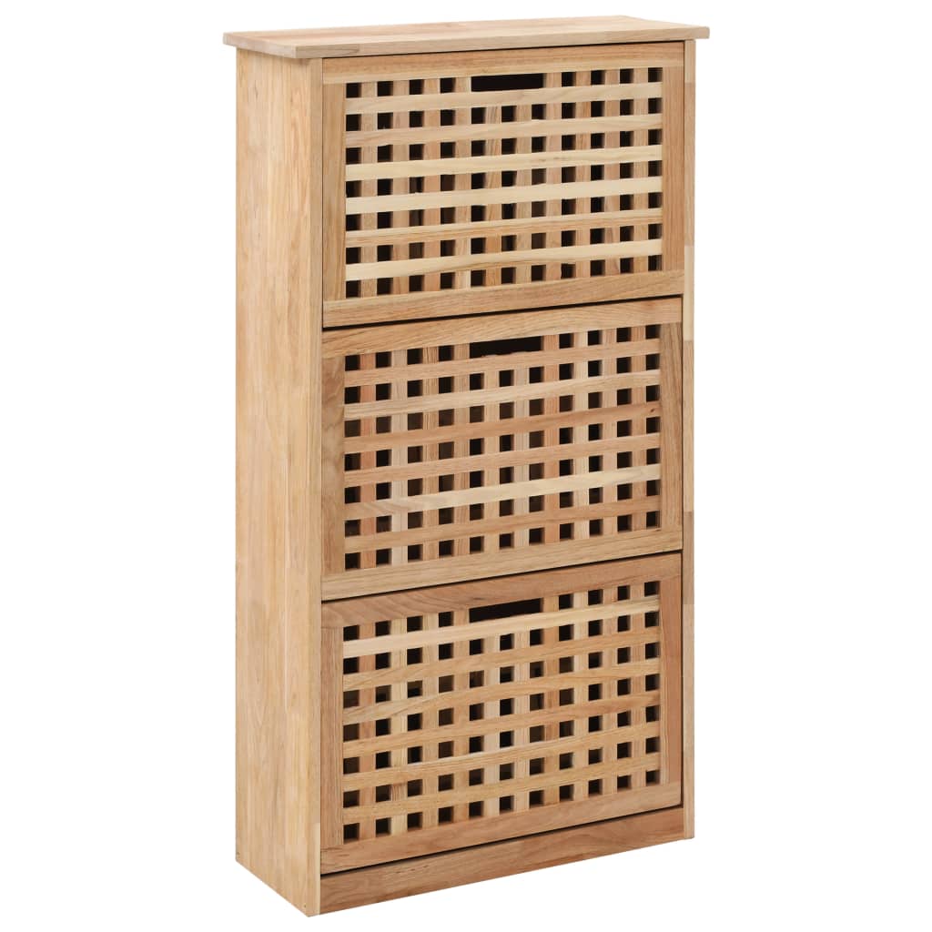 Shoe Storage Cabinet 55x20x104 Cm Solid Walnut Wood