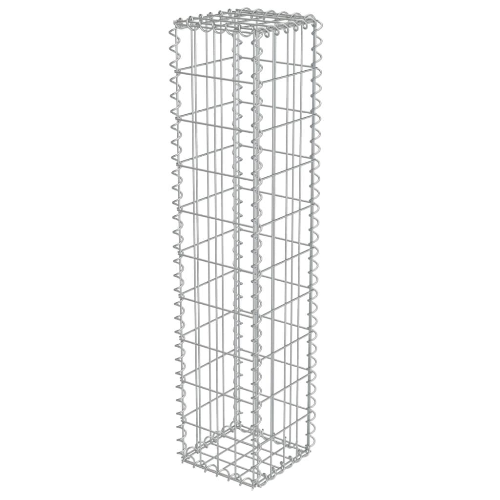 Gabion Wall with Covers Galvanised Steel 20x20x100 cm