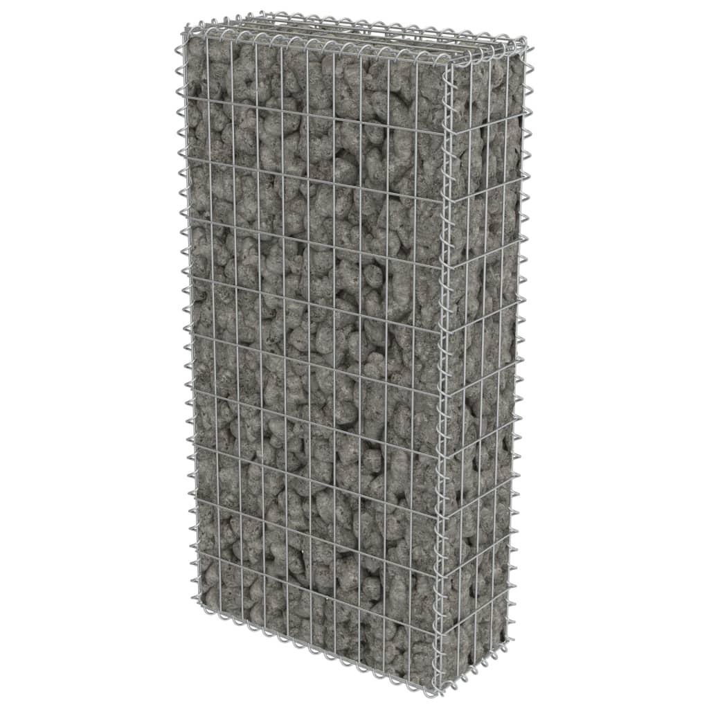 Gabion Wall with Covers Galvanised Steel 50x20x100 cm