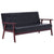 3-Seater Sofa Black Faux Leather